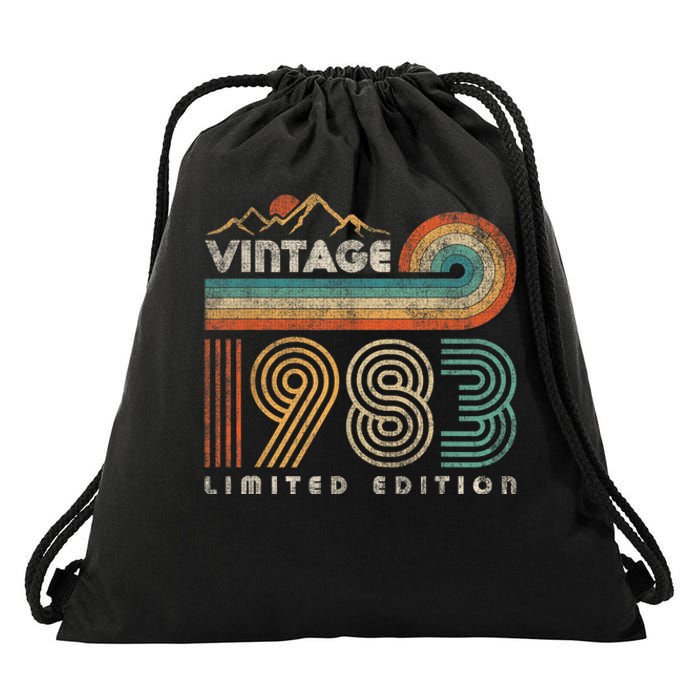 40 Year Old Birthday Vintage 1983 Limited Edition 40th Bday Drawstring Bag