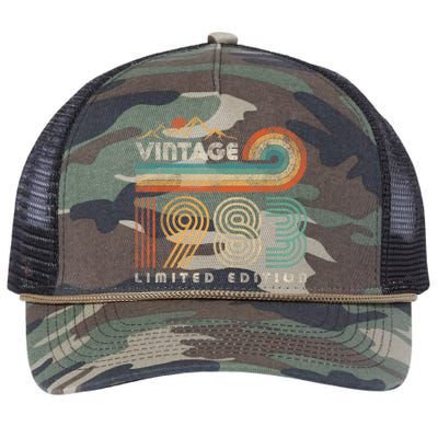 40 Year Old Birthday Vintage 1983 Limited Edition 40th Bday Retro Rope Trucker Hat Cap