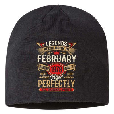 45 Year Old Legends Born In February 1978 45th Birthday Gift Sustainable Beanie