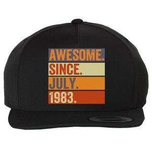 40 Years Old Gift 40th Birthday Awesome Since July 1983 Wool Snapback Cap