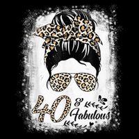 40 Years Old Fabulous Messy Bun Leopard 40th Birthday 16 in Basic Backpack