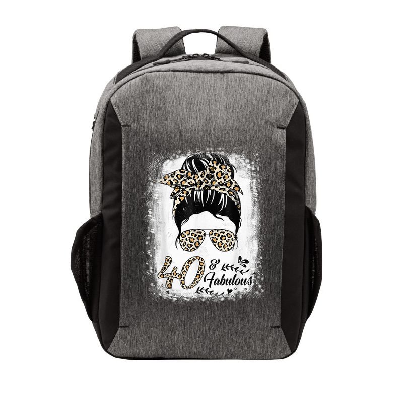 40 Years Old Fabulous Messy Bun Leopard 40th Birthday Vector Backpack