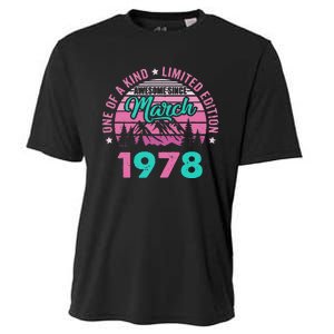 45 Years Old Awesome Since March 1978 45Th Birthday Women Cooling Performance Crew T-Shirt