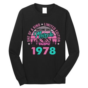 45 Years Old Awesome Since March 1978 45Th Birthday Women Long Sleeve Shirt