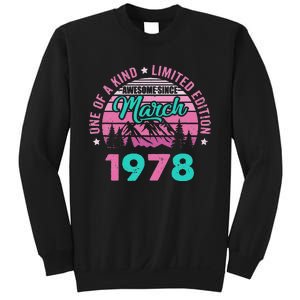 45 Years Old Awesome Since March 1978 45Th Birthday Women Sweatshirt