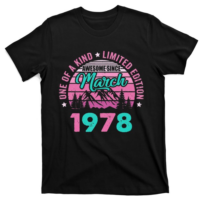 45 Years Old Awesome Since March 1978 45Th Birthday Women T-Shirt