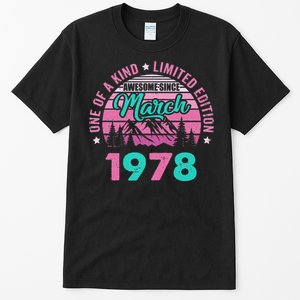 45 Years Old Awesome Since March 1978 45Th Birthday Women Tall T-Shirt