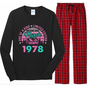 45 Years Old Awesome Since March 1978 45Th Birthday Women Long Sleeve Pajama Set