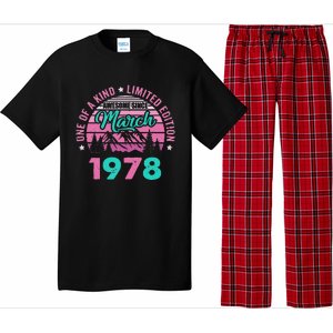 45 Years Old Awesome Since March 1978 45Th Birthday Women Pajama Set