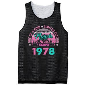 45 Years Old Awesome Since March 1978 45Th Birthday Women Mesh Reversible Basketball Jersey Tank