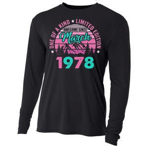 45 Years Old Awesome Since March 1978 45Th Birthday Women Cooling Performance Long Sleeve Crew