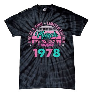 45 Years Old Awesome Since March 1978 45Th Birthday Women Tie-Dye T-Shirt