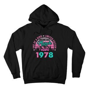 45 Years Old Awesome Since March 1978 45Th Birthday Women Tall Hoodie