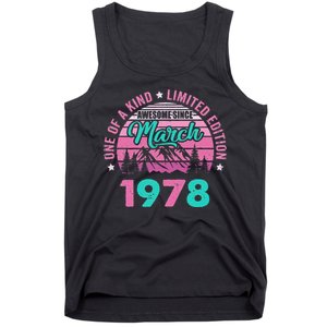 45 Years Old Awesome Since March 1978 45Th Birthday Women Tank Top