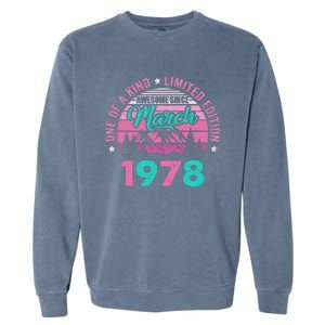 45 Years Old Awesome Since March 1978 45Th Birthday Women Garment-Dyed Sweatshirt