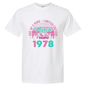 45 Years Old Awesome Since March 1978 45Th Birthday Women Garment-Dyed Heavyweight T-Shirt