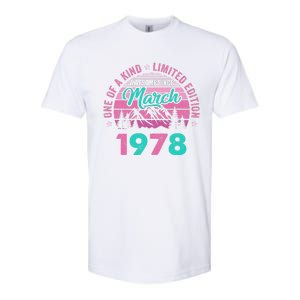 45 Years Old Awesome Since March 1978 45Th Birthday Women Softstyle CVC T-Shirt