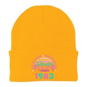 40 Years Old Awesome Since February 1983 40Th Birthday Women Knit Cap Winter Beanie