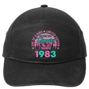 40 Years Old Awesome Since February 1983 40Th Birthday Women 7-Panel Snapback Hat