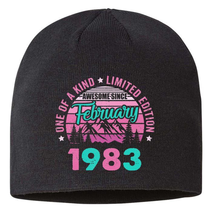 40 Years Old Awesome Since February 1983 40Th Birthday Women Sustainable Beanie