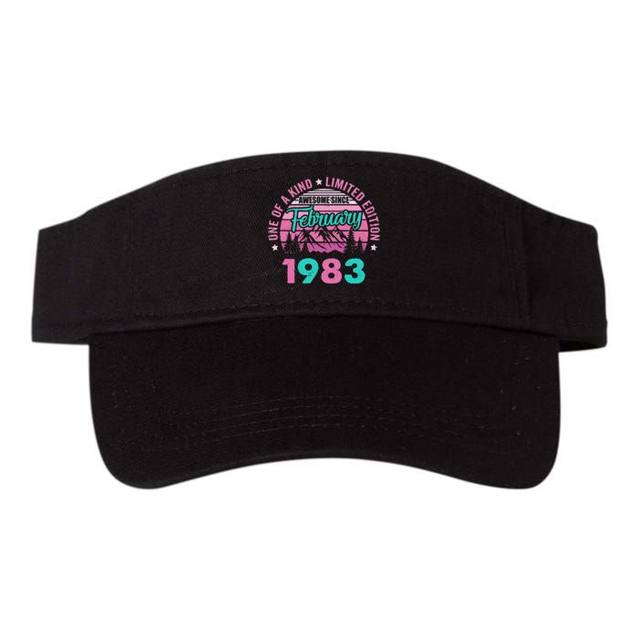 40 Years Old Awesome Since February 1983 40Th Birthday Women Valucap Bio-Washed Visor