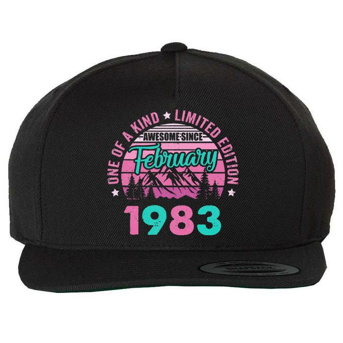 40 Years Old Awesome Since February 1983 40Th Birthday Women Wool Snapback Cap