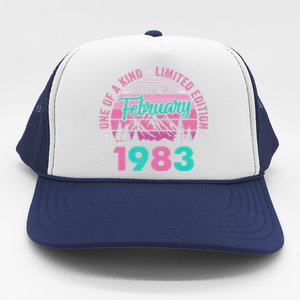 40 Years Old Awesome Since February 1983 40Th Birthday Women Trucker Hat