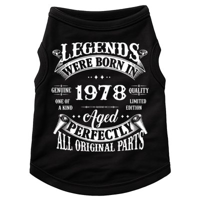 44 Years Old Vintage 1978 Limited Edition 44th Birthday Doggie Tank