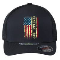 41 Year Old Gifts Vintage 1982 American Flag 41th Birthday Flexfit Unipanel Trucker Cap