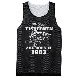 40 Year Old Fisherman Fishing 1983 40th Birthday Gift Mesh Reversible Basketball Jersey Tank