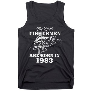 40 Year Old Fisherman Fishing 1983 40th Birthday Gift Tank Top