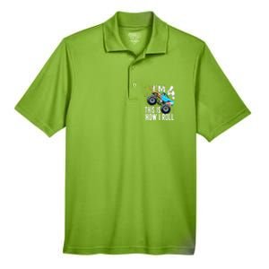 4 Year Old Gift Cool 4th Birthday Boy Gift For Monster Truck Car Lovers Men's Origin Performance Pique Polo