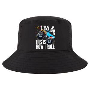 4 Year Old Gift Cool 4th Birthday Boy Gift For Monster Truck Car Lovers Cool Comfort Performance Bucket Hat