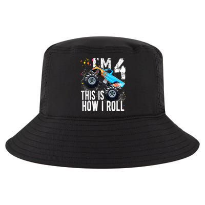 4 Year Old Gift Cool 4th Birthday Boy Gift For Monster Truck Car Lovers Cool Comfort Performance Bucket Hat