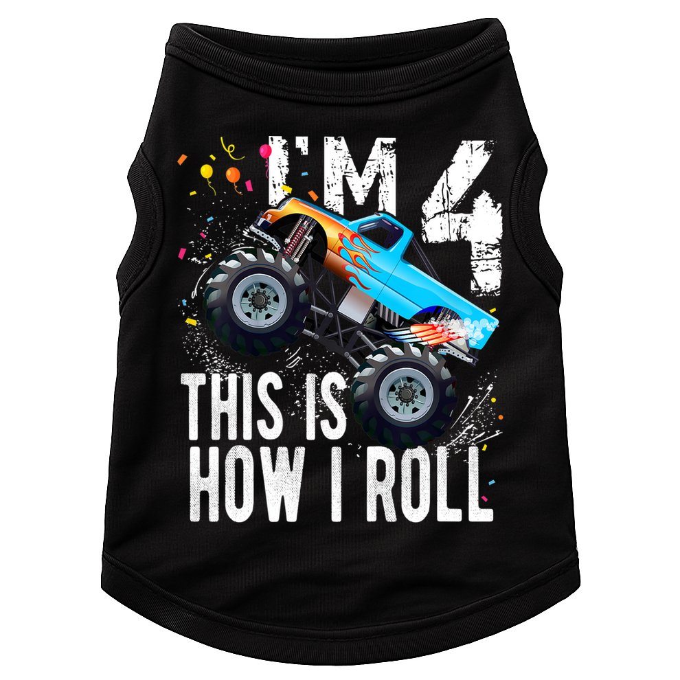 4 Year Old Gift Cool 4th Birthday Boy Gift For Monster Truck Car Lovers Doggie Tank