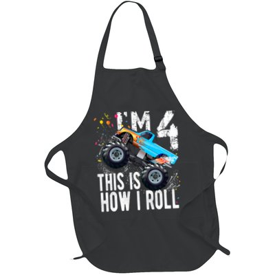 4 Year Old Gift Cool 4th Birthday Boy Gift For Monster Truck Car Lovers Apron