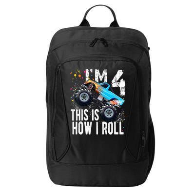 4 Year Old Gift Cool 4th Birthday Boy Gift For Monster Truck Car Lovers City Backpack