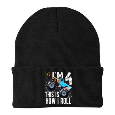 4 Year Old Gift Cool 4th Birthday Boy Gift For Monster Truck Car Lovers Beanie