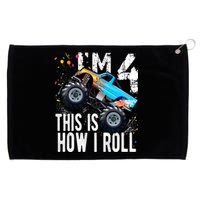 4 Year Old Gift Cool 4th Birthday Boy Gift For Monster Truck Car Lovers Grommeted Golf Towel