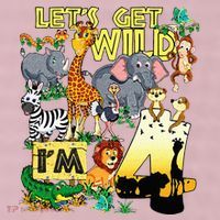 4 Year Old Zoo Safari Birthday Party Tee Lets Get Wild Im 4 25L Jumbo Tote