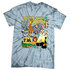 4 Year Old Zoo Safari Birthday Party Tee Lets Get Wild Im 4 Tie-Dye T-Shirt