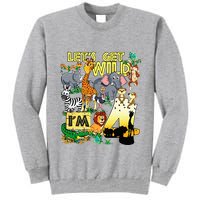 4 Year Old Zoo Safari Birthday Party Tee Lets Get Wild Im 4 Tall Sweatshirt