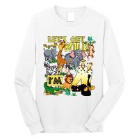 4 Year Old Zoo Safari Birthday Party Tee Lets Get Wild Im 4 Long Sleeve Shirt