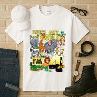 4 Year Old Zoo Safari Birthday Party Tee Lets Get Wild Im 4 Tall T-Shirt