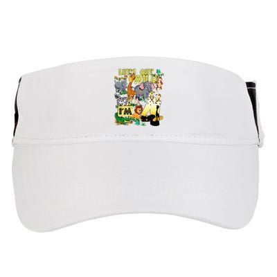 4 Year Old Zoo Safari Birthday Party Tee Lets Get Wild Im 4 Adult Drive Performance Visor