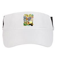 4 Year Old Zoo Safari Birthday Party Tee Lets Get Wild Im 4 Adult Drive Performance Visor