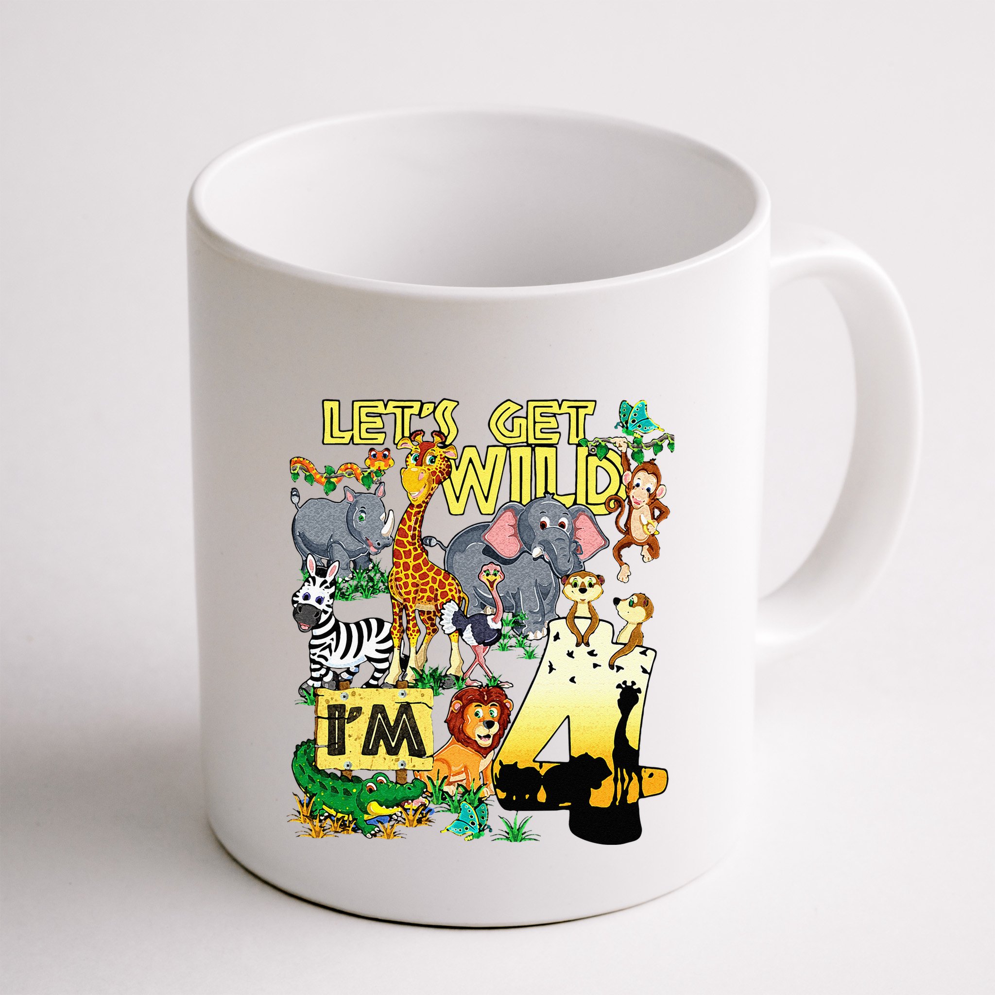 4 Year Old Zoo Safari Birthday Party Tee Lets Get Wild Im 4 Mug