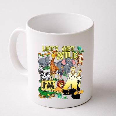4 Year Old Zoo Safari Birthday Party Tee Lets Get Wild Im 4 Mug