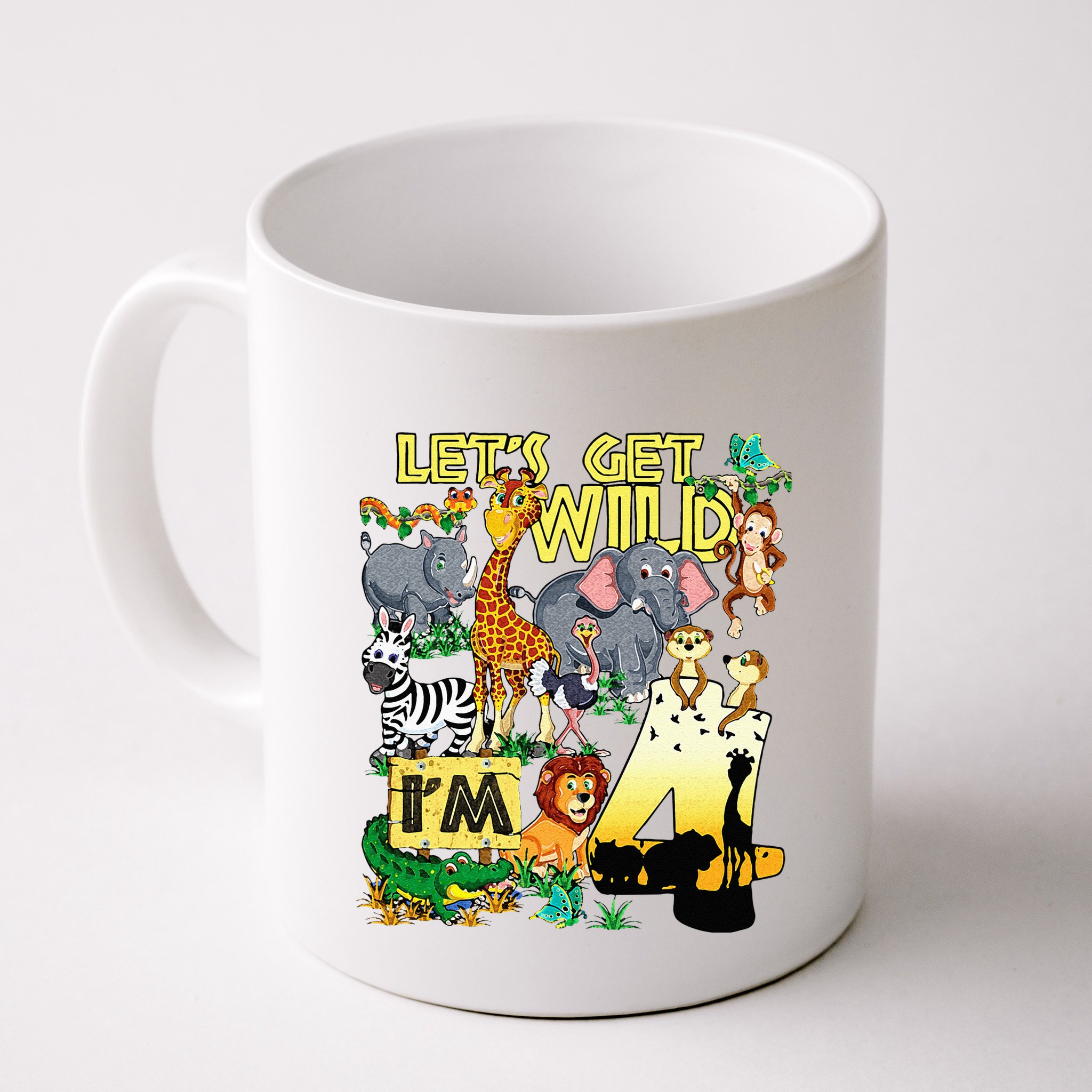 4 Year Old Zoo Safari Birthday Party Tee Lets Get Wild Im 4 Mug