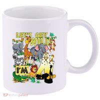 4 Year Old Zoo Safari Birthday Party Tee Lets Get Wild Im 4 11oz C Handle Ceramic Mug